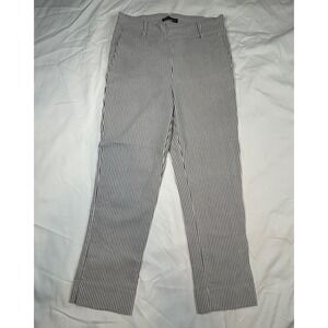 Hilary Radley‎ Cropped Pants Black/White Striped Career Casual Womes Size XS